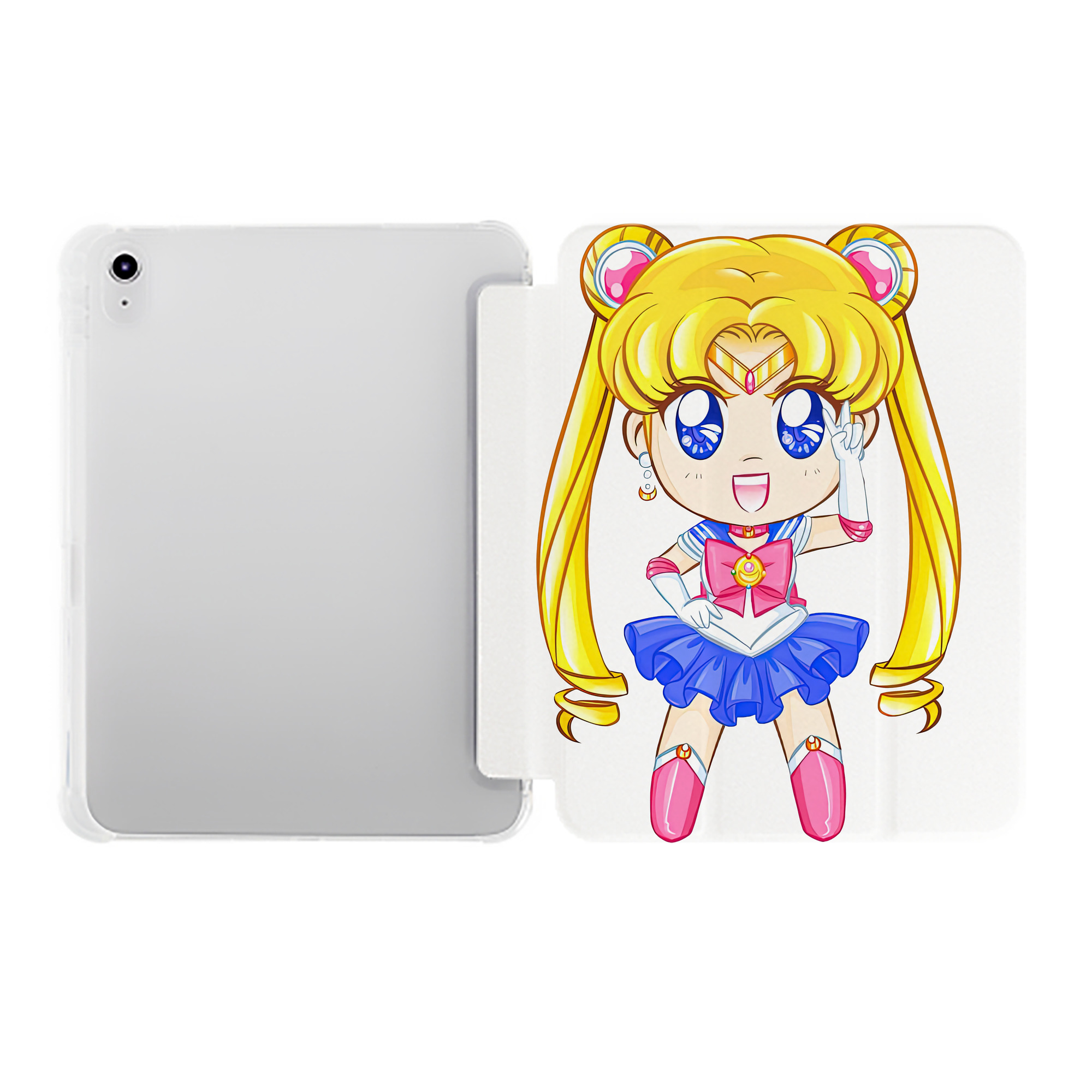 （画像用） 美少女戦士セーラームーン 月野 うさぎ つきの うさぎ Sailor Moon Tsukino Usagi IPad ケース ペン収納付き 三つ折りスタンド PUレザー×シリコン 対応機種9.5/10.5/10.9インチ